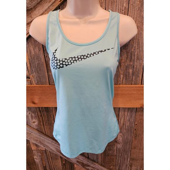 Nike pro womens small racer back performance running yoga gym tank center swoosh - Picture 1 of 7